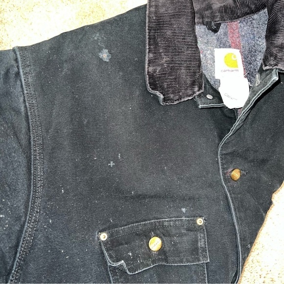 Carhartt Vintage Blanket Lined Chore Coat Black Size 46 Reg - Picture 14 of 16